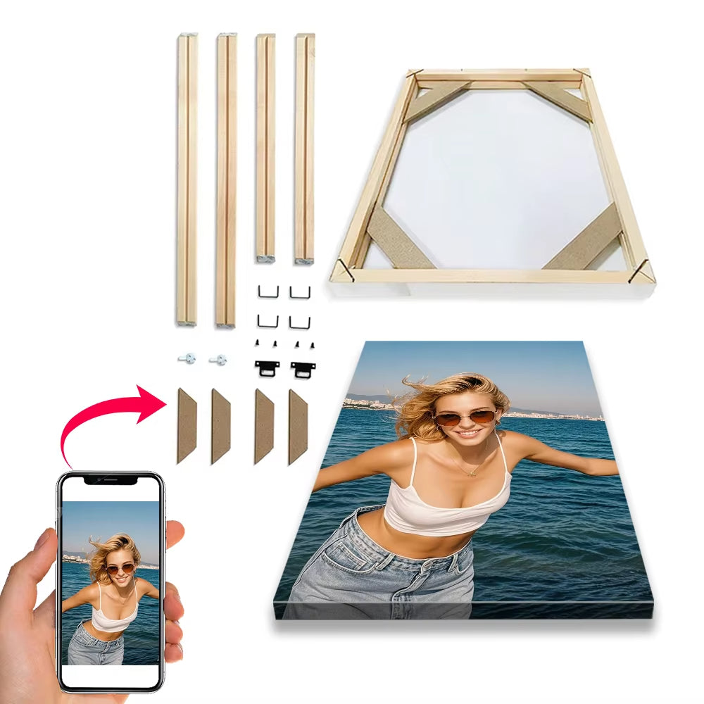 Customized Photos on Canvas with DIY Wood Frame or frameless poster